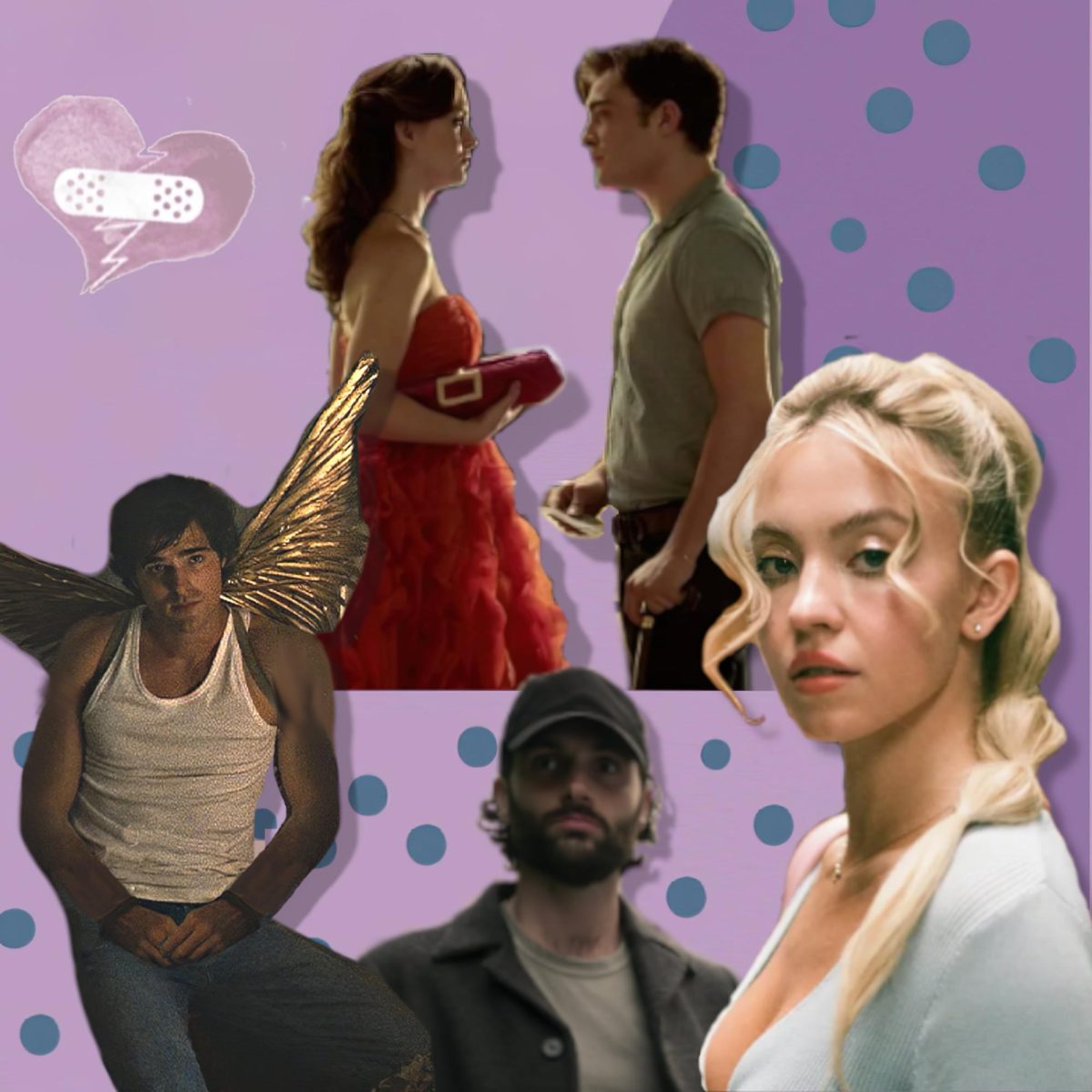 A graphic illustrating toxic characters from different TV shows such as Joe Goldberg, Blair Waldorf and Chuck Bass, ILLUSTRATED BY COBY NUNBERG/THE STATESMAN