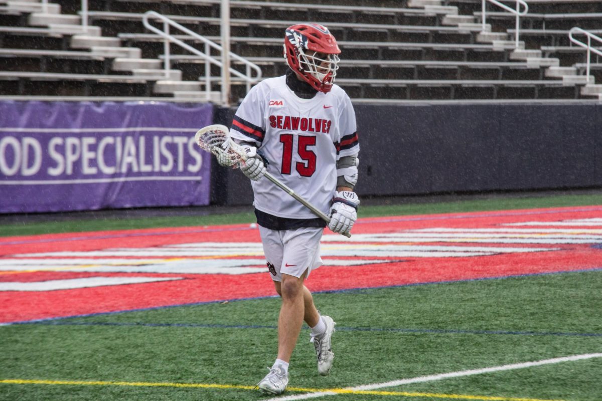 Attackman Nick Dupuis surveys the field against Hampton on Saturday, March 2. Dupuis will be crucial for the Stony Brook mens lacrosse team as it looks for an upset. 