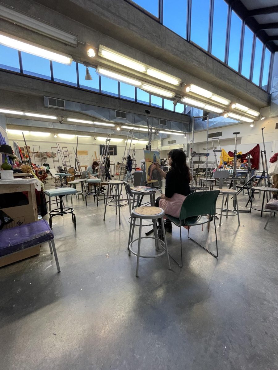 The interior of Staller Center for the Arts painting studio. BRITTNEY DIETZ/THE STATESMAN